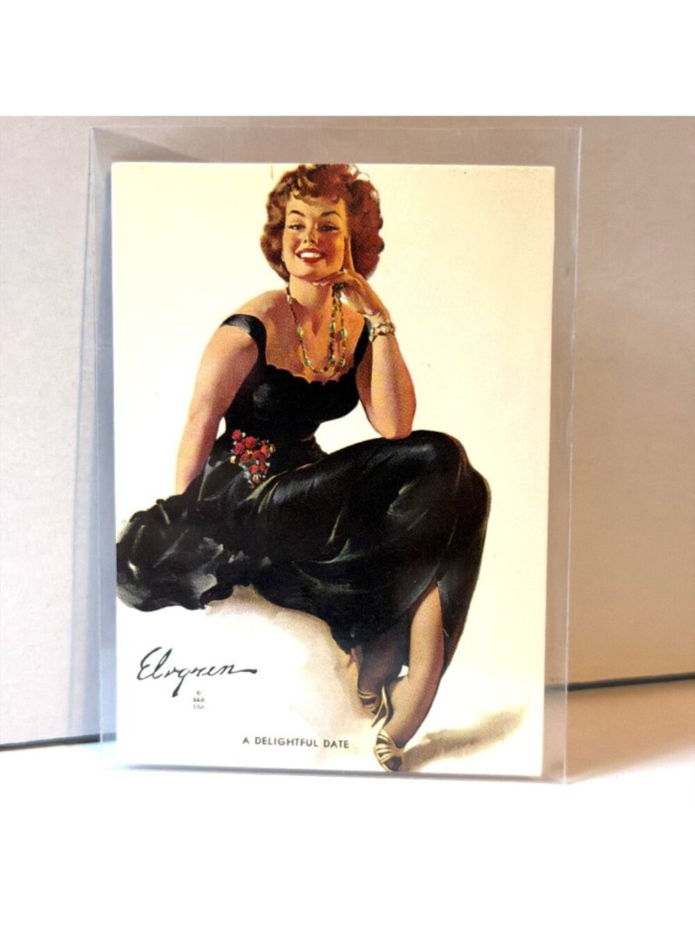 1993 Gil Elvgren Pinup Card #80 A Delightful Date Comic Image Calendar Man Cave